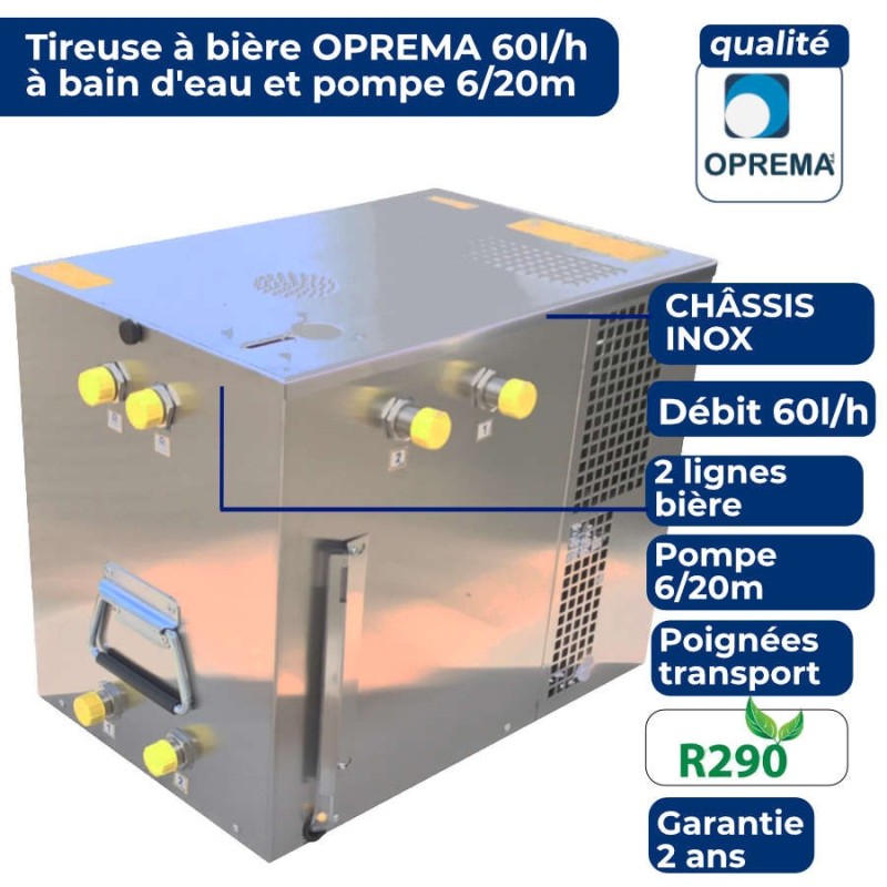 Pompe à bière OPREMA bain d'eau 60 L/h 2 conduits pour colo...