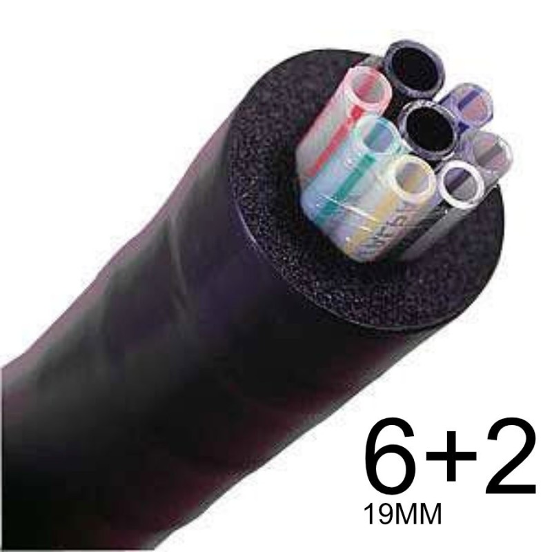 Colonne python TUBING FOOD/John Guest 6+2  avec 6 tuyaux de boissons + 2 -  isolation 19 mm - prix au mètre