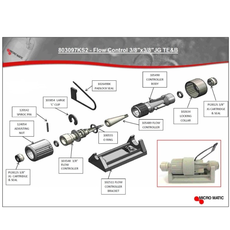 Compensateur régulateur débit avec support MicroMatic