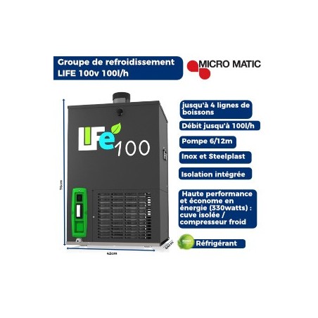 Ensemble Life100 100 L/h avec colonne "Classique élégance" cuivre brossé avec 4 robinets