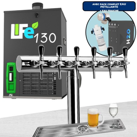 Ensemble pompe à bière colonne inox "Orleans" 130L/h 6 robinet...