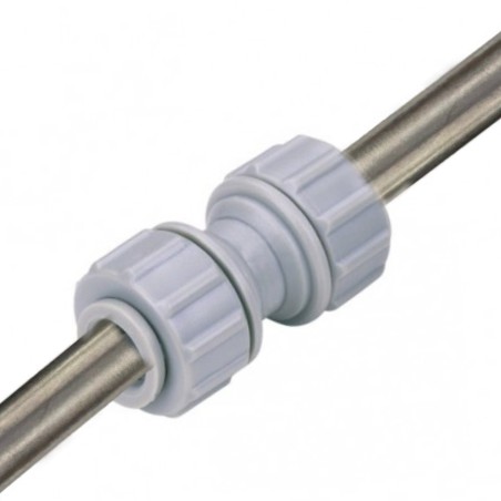Raccord rapide double joint Ø 5/16" ± 8 mm x Ø 5/16" ± 8 mm tube inox John Guest