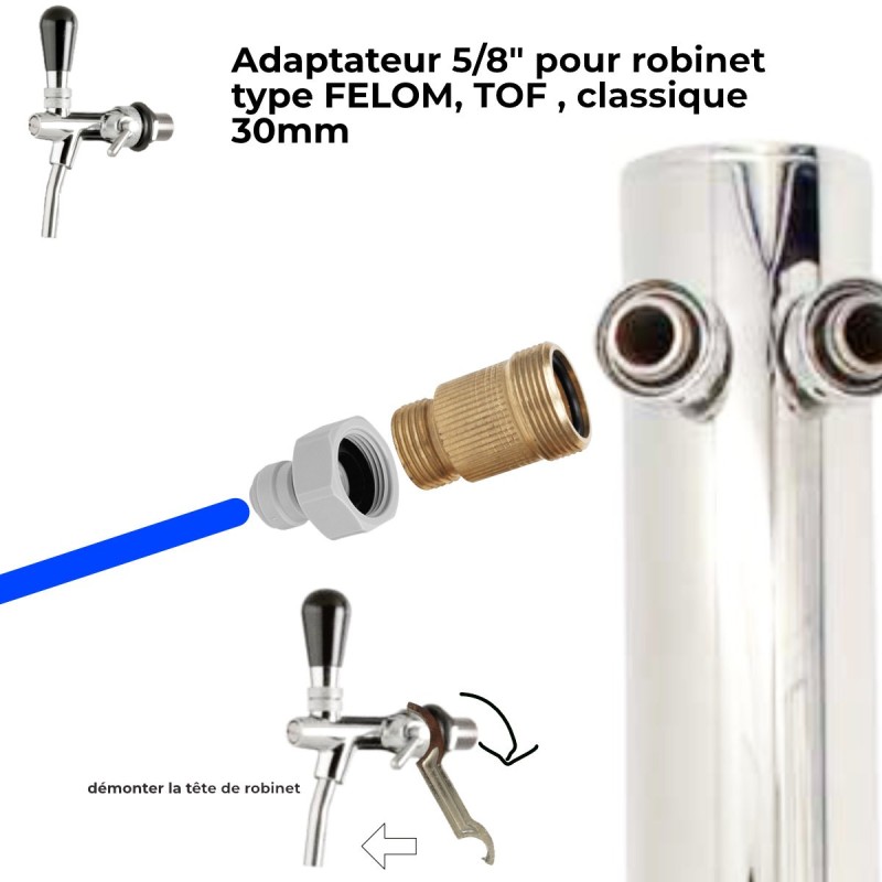Raccord 5/8" pour robinet classique pour nettoyage