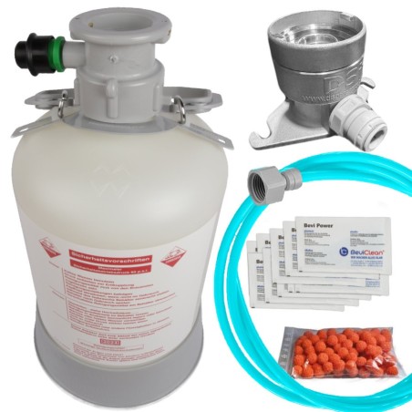 Pack Sanitation complet MICROMATIC tete S avec fut plongeur tete rincage et billes