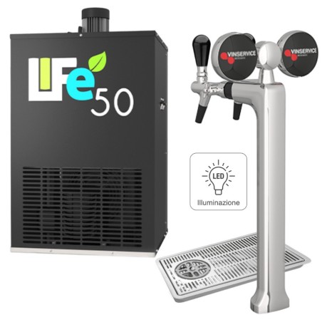 Ensemble Life50 avec colonne et médaillons lumineux