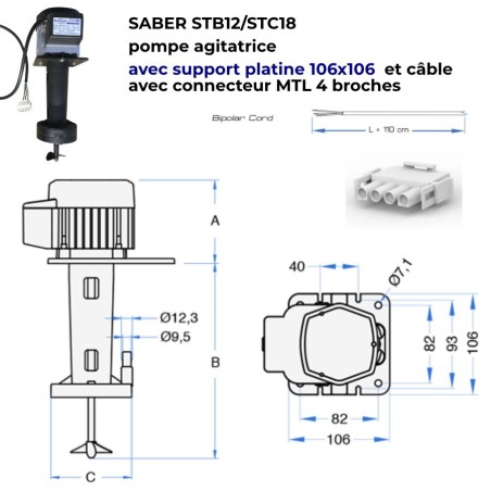 Agitateur avec pompe SABER/SAMEC  STC-18 STC18 ou Samec 18 pour pompe à bière avec  pompe 18/30 m