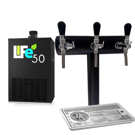 Ensemble tireuse à bière Life50 avec colonne noir mat