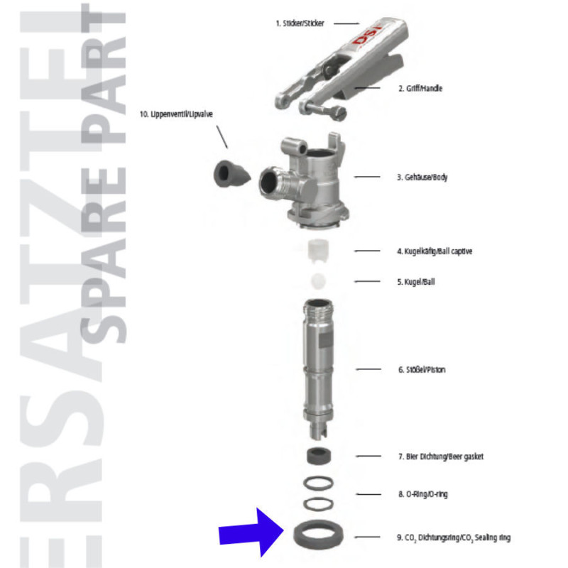 Joint CO2 pour tête de fût type S  DSI