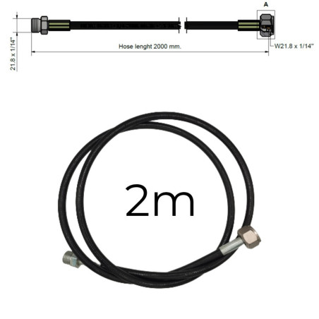 Tuyau CO2 HP haute pression MICRO MATIC mâle femelle 2m