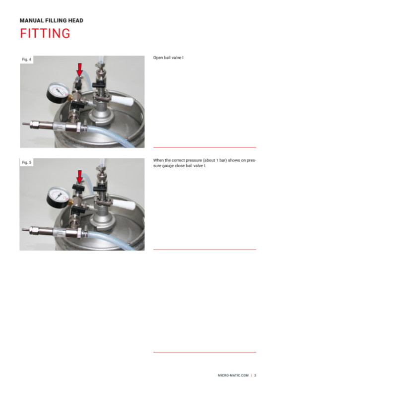 Tête de remplissage MicroMatic type A Manual Filling Head