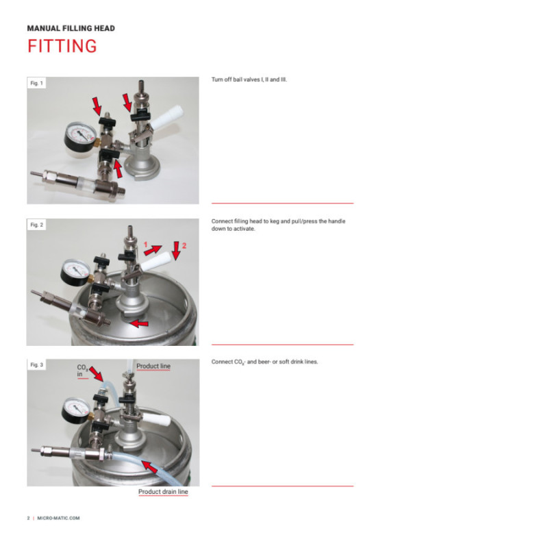 Tête de remplissage MicroMatic type A Manual Filling Head