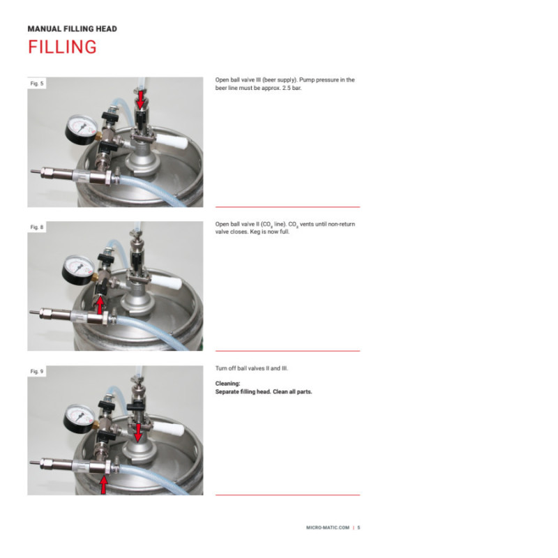 Tête de remplissage MicroMatic type A Manual Filling Head