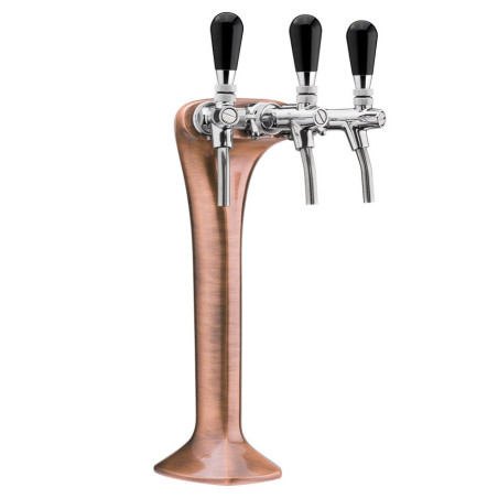 Ensemble Life 100 avec colonne "Classique Elégance" cuivre brossé avec 3 robinets