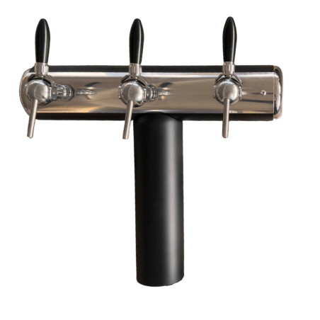 Ensemble Life 100 avec colonne "Monaco" noir mat avec 3 robinets
