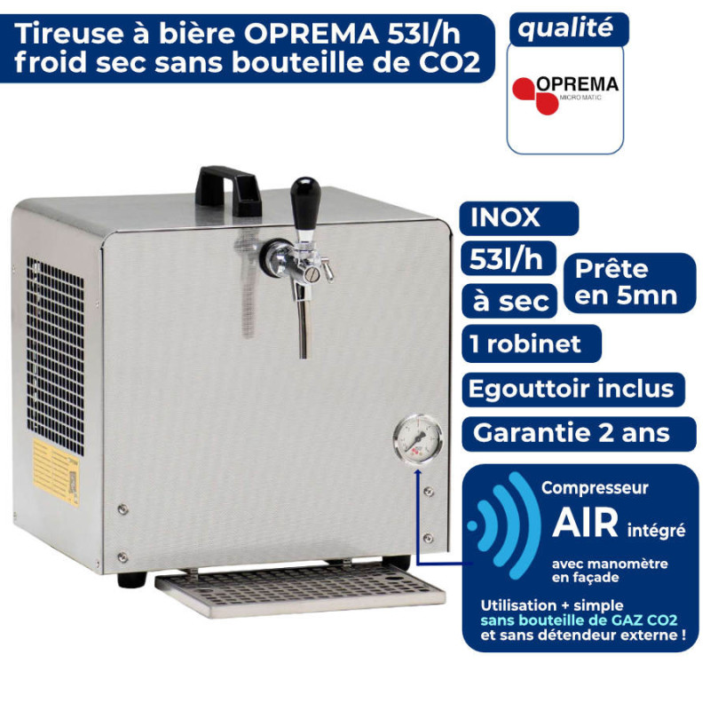 Pompe à bière OPREMA 53L/h 1 robinet sans bouteille de CO2 compresseur AIR intégré