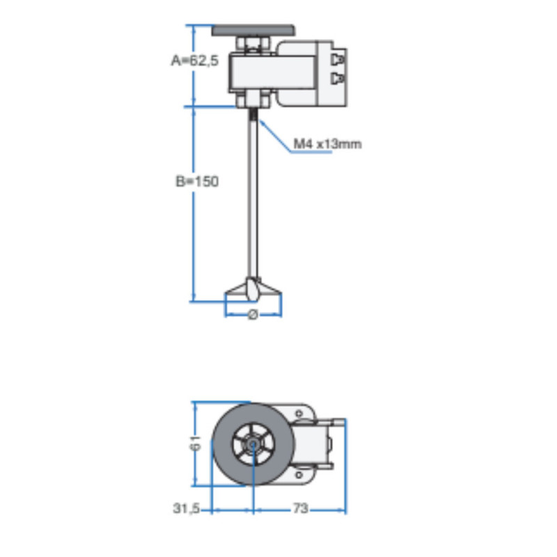 Agitateur compact SABER LT25 arbre 150mm