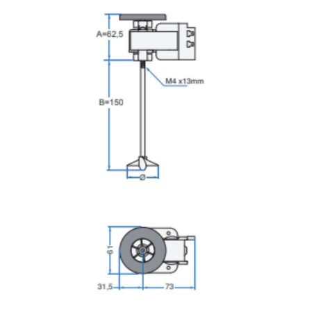 Agitateur compact SABER LT25 arbre 150mm