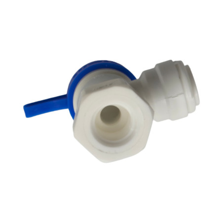 Vanne verticale raccord rapide filetage 1/4" NPTF et tube femelle Ø 3/8" ± 10 mm DMfit John Guest verticale