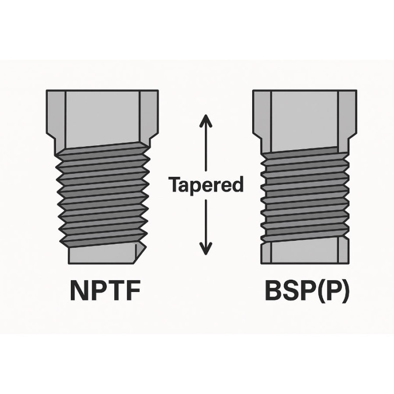 Vanne verticale raccord rapide filetage 1/4" NPTF et tube femelle Ø 3/8" ± 10 mm DMfit John Guest verticale