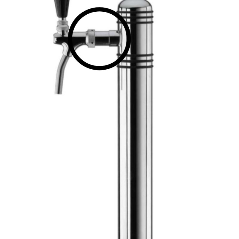 Entretoise tube chromé 15mm pour cacher le filetage 5/8" du robinet