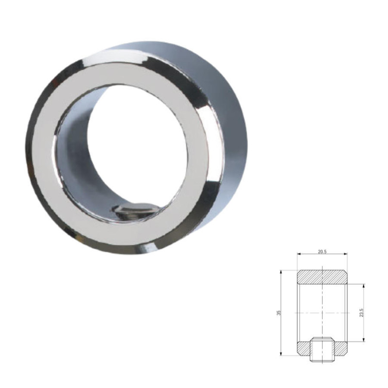 Entretoise tube chromé 20mm TOF pour cacher le filetage 5/8"