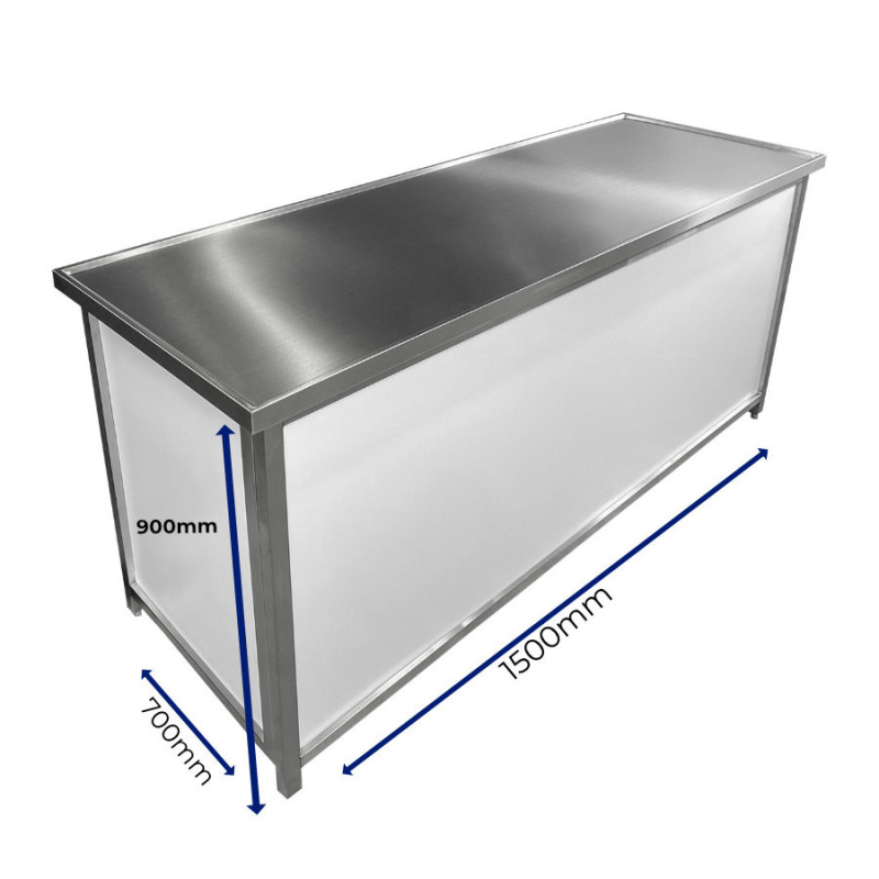 Meuble comptoir inox 1500x700x900mm