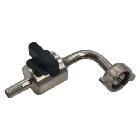 Vanne MICRO MATIC INOX coudée filetage femelle 5/8" / cannelure 7 mm
