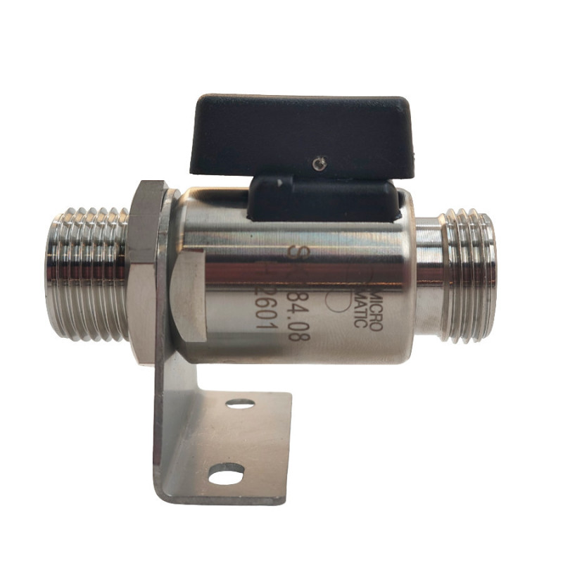 Vanne inox 5/8" avec support mural