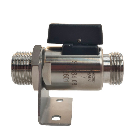 Vanne inox 5/8" avec support mural