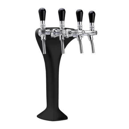 Ensemble Life100 100 L/h avec colonne "Classique élégance" noir mat avec 4 robinets