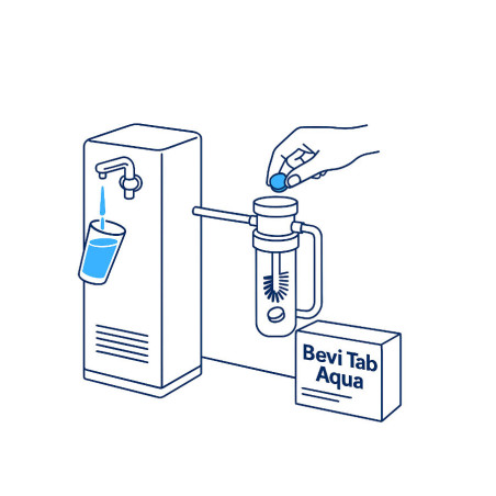 Bevi Tab Aqua – Tablettes de nettoyage pour fontaine à eau et conduites d’eau potable