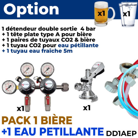 Option pack 1 bière + 1 eau pétillante + 1 eau fraîche