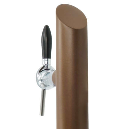 Colonne inox "Slim" 60mm en inox thermolaquée brun mat pour 1 robinet  5/8"