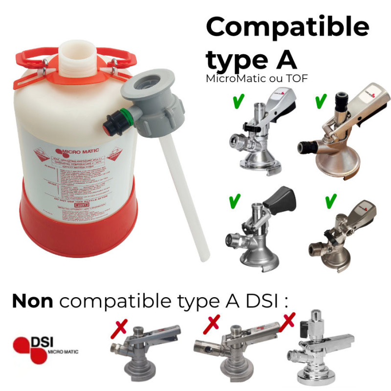 Pack Sanitation complet MICROMATIC tête A  fut plongeur tete rincage et billes