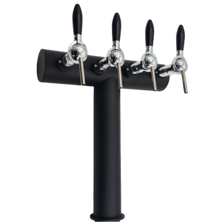 Colonne "Montpellier"  en inox Noir Mat  Powder Coating pour 4 robinets