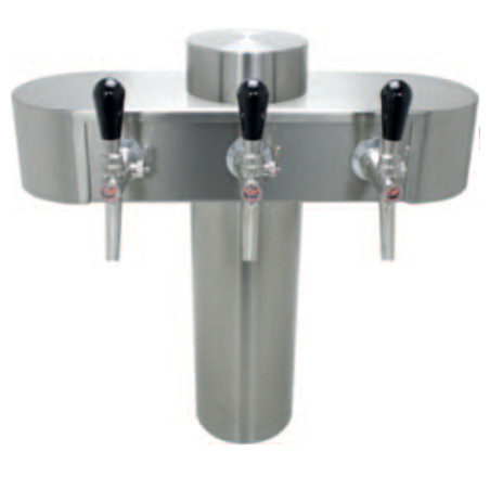 Colonne à bière "Hambourg" finition inox mat pour 3 robinets
