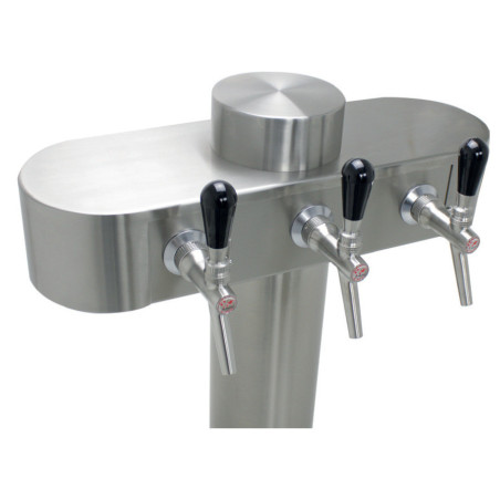 Colonne à bière "Hambourg" finition inox mat pour 3 robinets