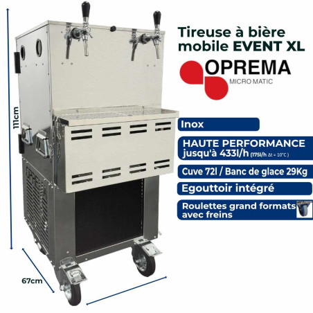 Tireuse MOBILE OPREMA EVENT Cooler XL à banc de glace 175L...