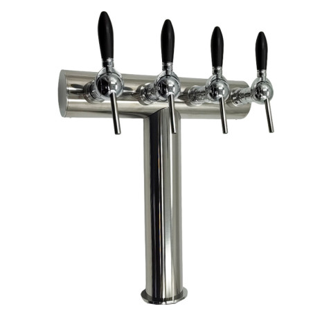 Colonne "Montpellier" en inox poli pour 4 robinets