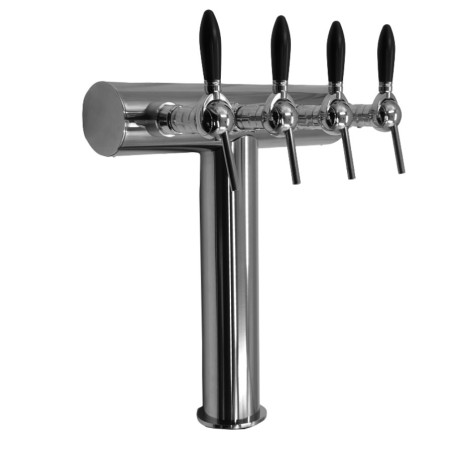 Colonne "Montpellier" en inox poli pour 4 robinets