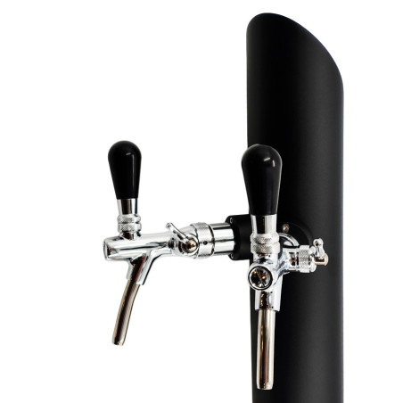 Colonne Vertical en inox Noir mat pour 2 robinets