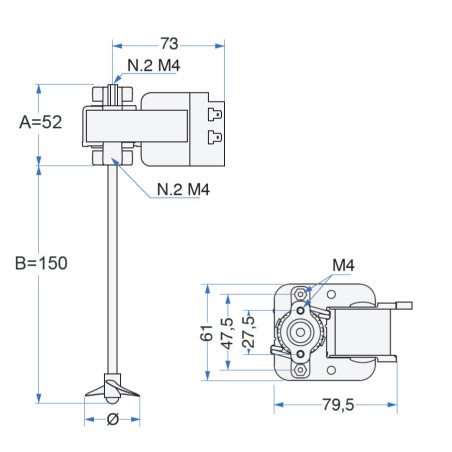 Agitateur compact SABER LT20 arbre 150mm 20w