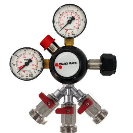 Détendeur  MicroMatic PerfectPlus 100 pour CO² ou Azote avec 3 sorties vanne 3/4" _4bar