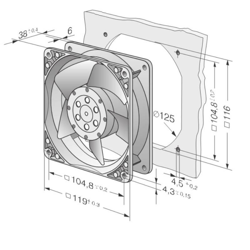 Ventilateur Axial Compact ebm-papst 4650 N - 120x120 mm