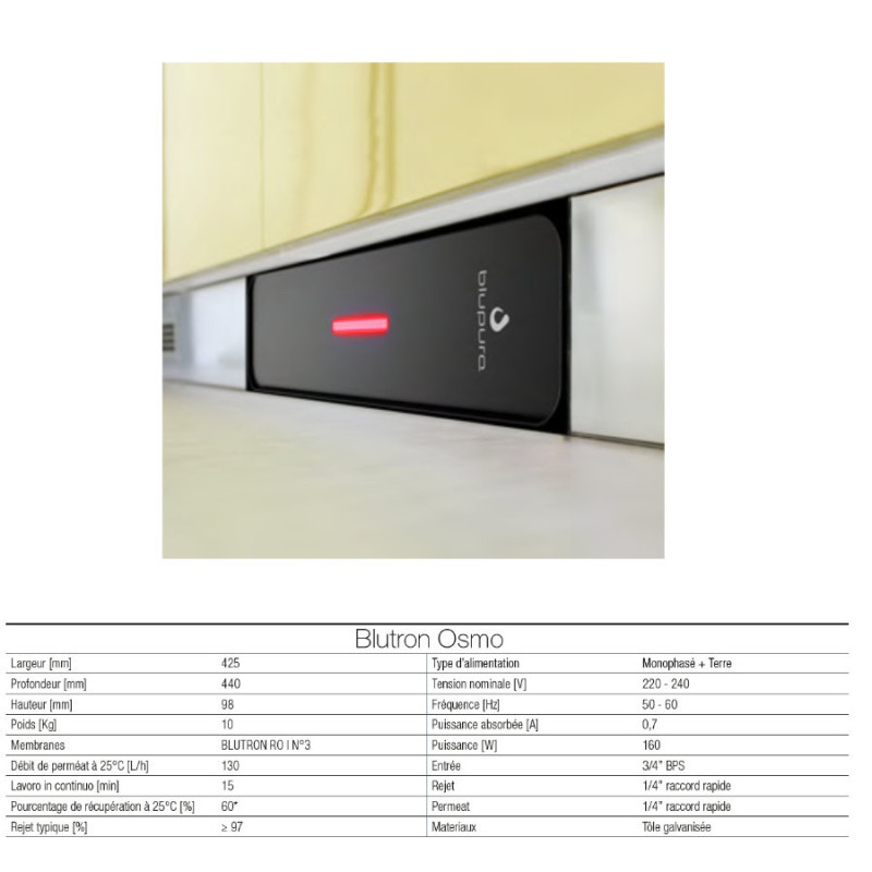 Blutron OSMO osmoseur inversé BluPura compact