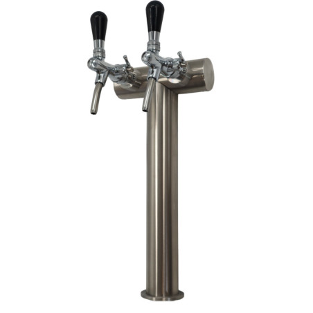 Colonne inox "Fenice Slim" finition mat pour 2 robinets