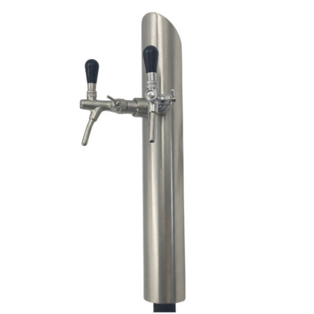 Colonne Vertical en inox poli pour 2 robinets