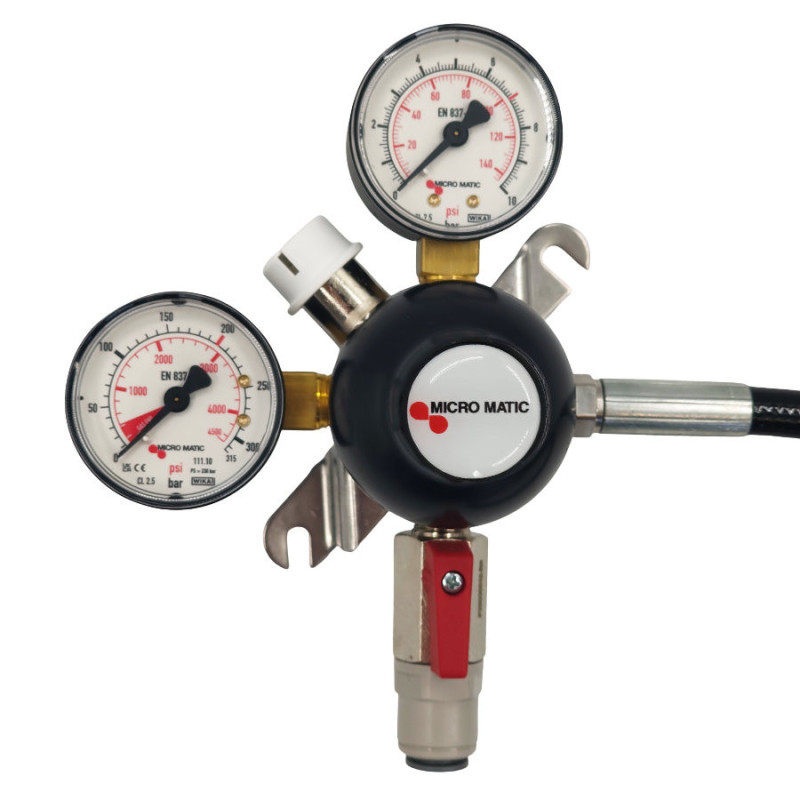 Détendeur  MicroMatic PerfectPlus 100 _7 bar_ CO²  (ou Azote)  JG 3/8" avec tuyau haute pression  1,5m manuel