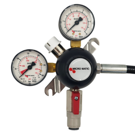 Détendeur  MicroMatic PerfectPlus 100 _7 bar_ CO²  (ou Azote)  JG 3/8" avec tuyau haute pression  1,5m manuel