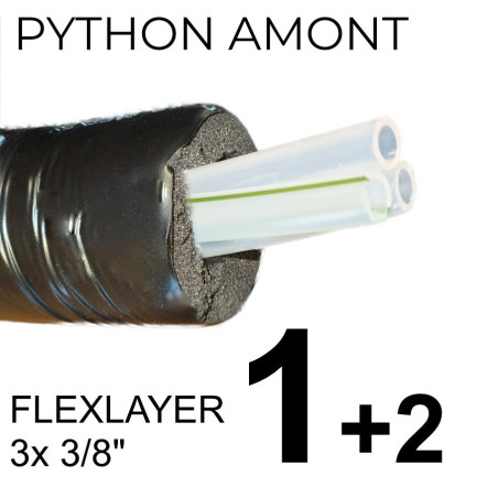 Colonne python TUBING FOOD/John Guest avec 1+2 tuyaux de boissons isolation 13 mm  FLEXLAYER III